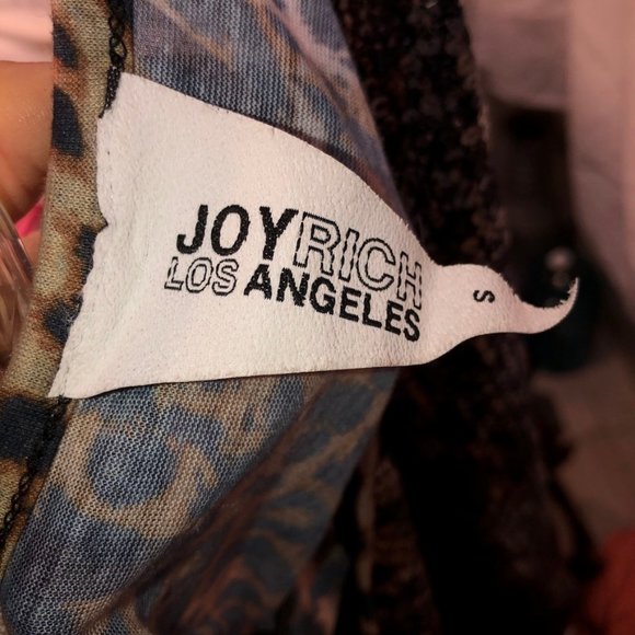 joy rich los angeles rich leopard sequin tank top S - Picture 2 of 4